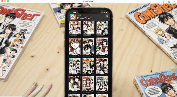 ComicShelf ����������չʾ����������Ϊ�ֻ���Ļ�е�������ܷ���ǽ������Ϊǳɫľ�������뼸��ɢ��������飬����������������ͻ�� ComicShelf Ӧ��ͼ������ܲ���