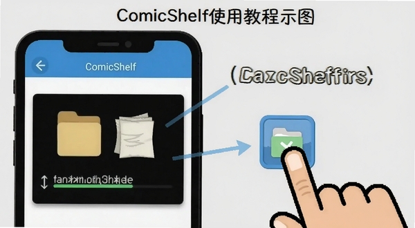 ComicShelf ʹ�ý̳�ʾ��ͼ������Ϊ�ֻ���Ļչʾ�����ļ�����ɨ����Ƚ��棬�Ա�����ָ���ͼ�꣬����Ϊǳ��ɫ��ͻ�� ComicShelf ��������