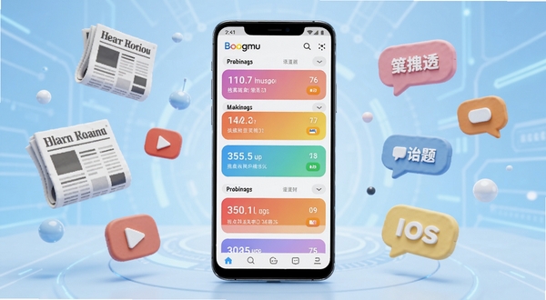 �������ȫ���ȵ���棬��������Ϊһ���������ŵİ�׿�ֻ�����Ļ��ʾ��ɫ�Ȱ��б�����������������Ϊǳ������Ƽ��пռ䣬����Ư����ֽ�����Ű�ť���������ݵ���ѶԪ�أ������ˬ�ִ�������Booguģ������
