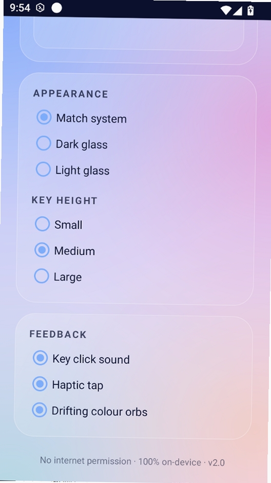 Liquid Glass Keyboard(液态玻璃键盘)运行截图