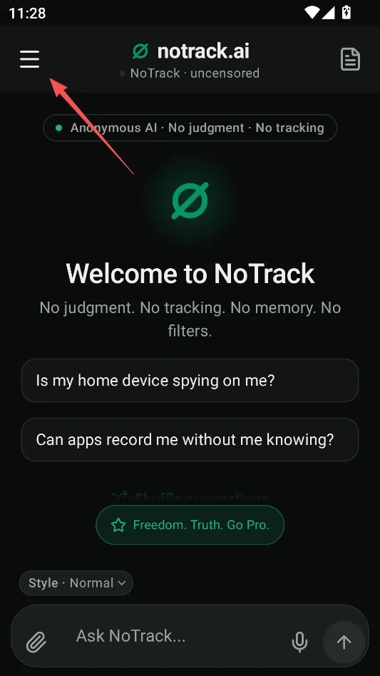 notrackai无限制版运行截图