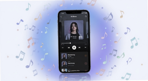 ������starmusicӦ��������չʾ�������������ֻ���Ļ��д����Ļ����ʾ��ɫ��������ֲ��������棬��ר�����桢���Ž������͸����б�������Ϊ��͵�����ɫ������Σ�����ɢ��������������Ԫ�أ���������ˬ�ִ�������Booguģ������