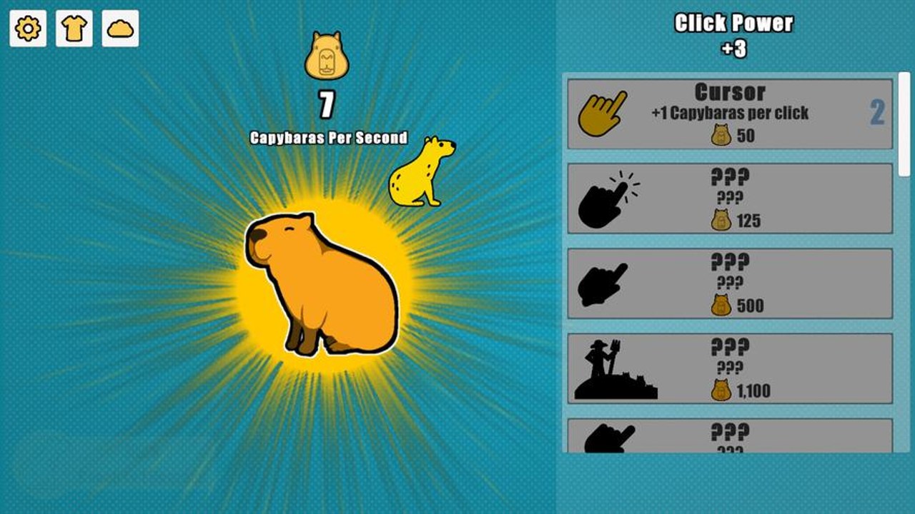 capybara c.ourt安卓版游戏内场景,多只水豚在互动,显示任务提示