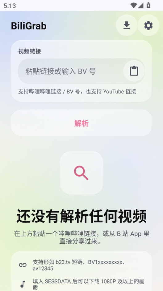 BiliGrab运行截图