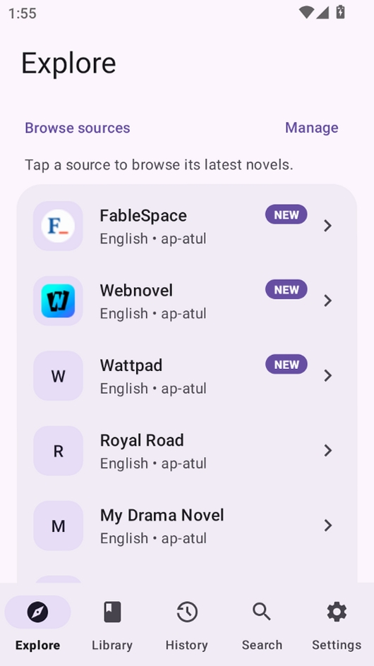 Ranobe(轻小说阅读器)运行截图