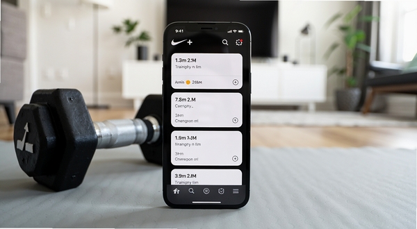 ��������Ϊһ�����������ֻ�����Ļ����ʾ Nike+ Training Ӧ�������棬���������ɫ�������ɫѵ���γ̿�Ƭ����Ƭ����ѵ��ʱ����ǿ�ȱ�ʶ���ֻ���Ϊǳ��ɫ�˶��ص���һֻ���壬��������Ϊ�黯���ִ��Ӽҿ���������������ͣ�������ɾ���࣬ͻ���˶��Ƽ������ճ�ѵ����Χ