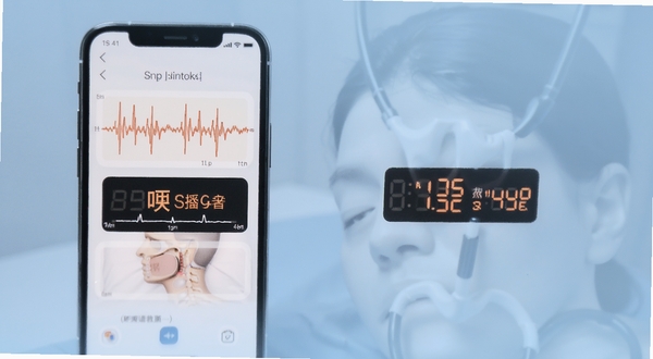 噎食的救护应用语音播报与计时辅助功能展示,手机界面呈现波形与倒计时元素,背景为柔和蓝色调,突出应急指导氛围