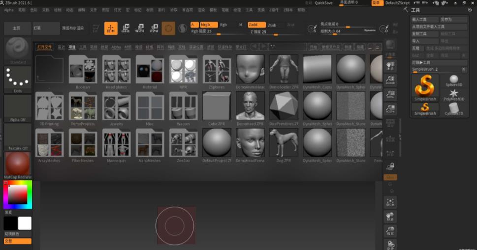 ZBrush2021软件最新版运行截图