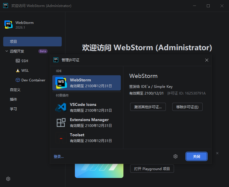 JetBrains WebStorm2026�������ü����