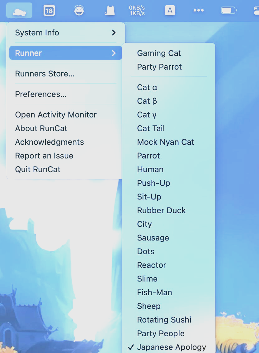 RunCat运行截图