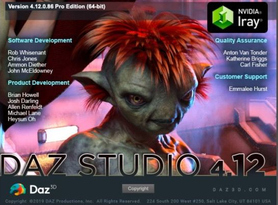 DAZ Studio Pro Edition 4.12中文激活版运行截图
