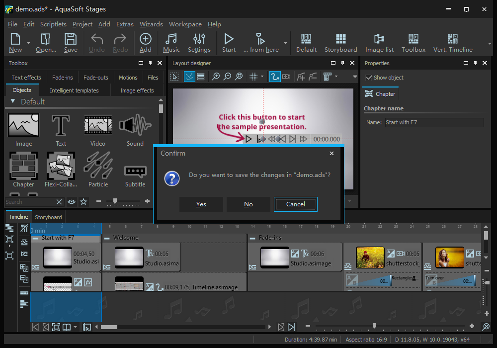 aquasoft stages 2023动画制作软件运行截图