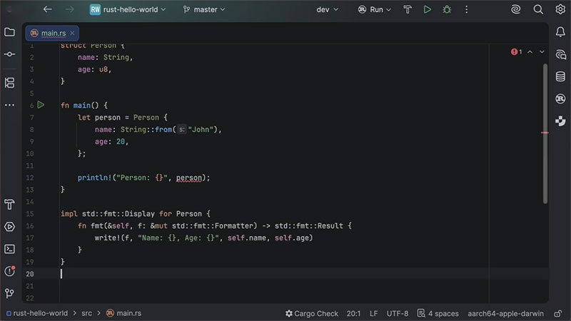 JetBrains RustRover 2026中文正式版运行截图