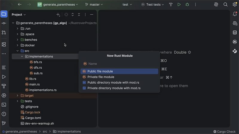 JetBrains RustRover 2026中文正式版运行截图