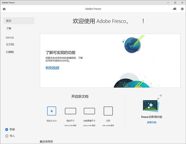 Adobe Fresco 2021运行截图