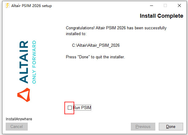 altair psim 2026