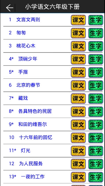 小学语文六年级下册 小学语文六年级下册