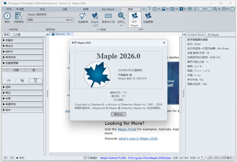 Maplesoft Maple运行截图