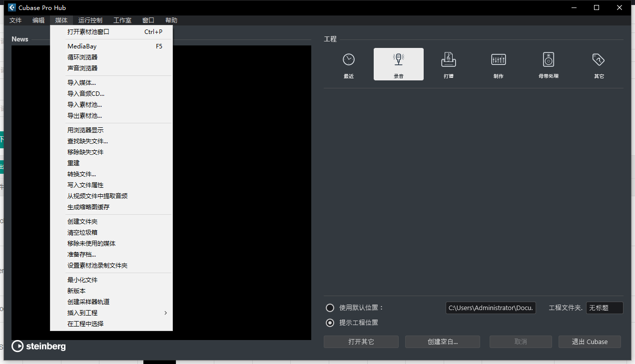 Cubase Pro 14中文激活版运行截图
