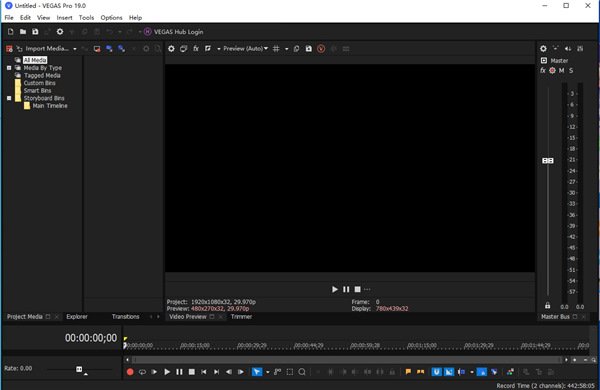 Vegas Pro 19中文激活版运行截图
