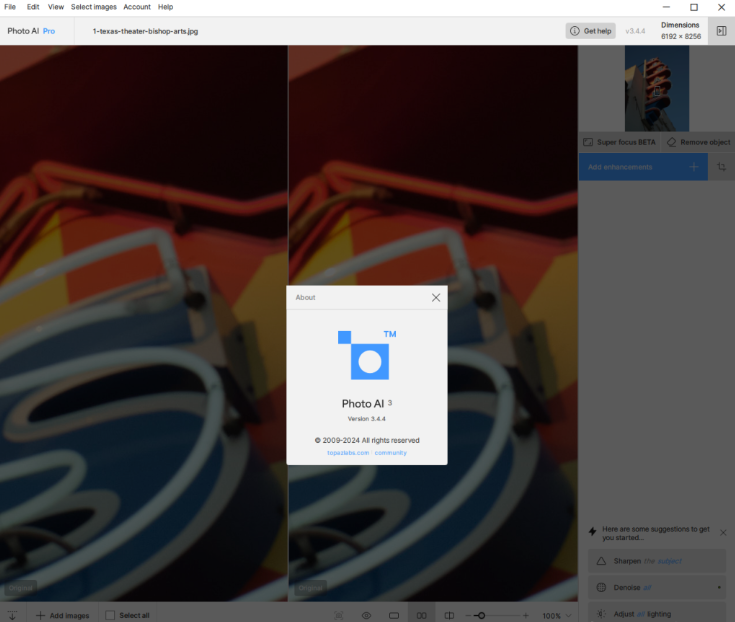 Topaz Photo AI 3.4.4绿色版运行截图