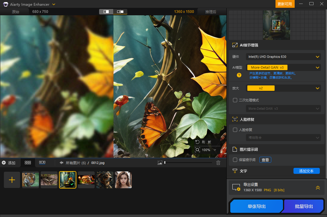 Aiarty Image Enhancer 3.5汉化激活版运行截图