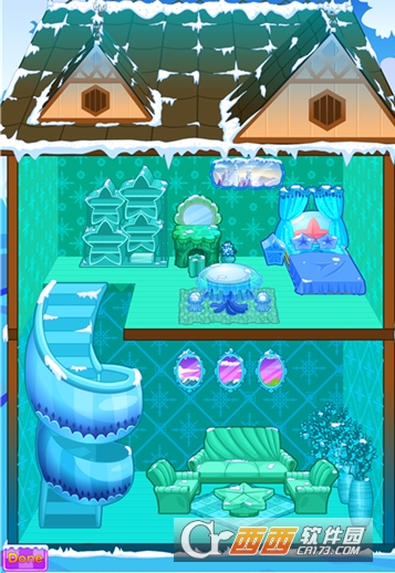 冰雪公主娃娃屋布置"/