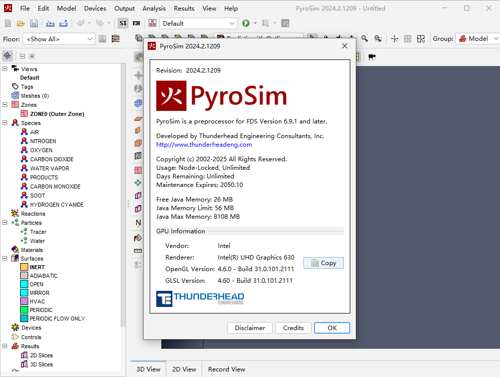 PyroSim 2024火灾模拟建模软件中文版运行截图