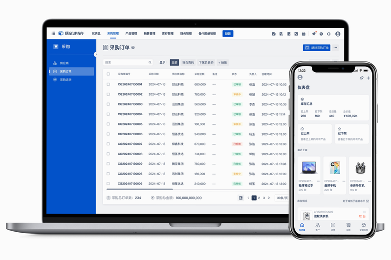 米其云Max进销存管理功能截图