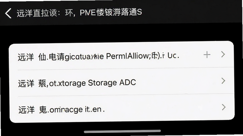 一张手机截图显示远洋通信权限设置界面,提示用户允许电话和存储权限,背景为系统设置深色主题,高亮显示关键选项,画面清晰,光线对比明显