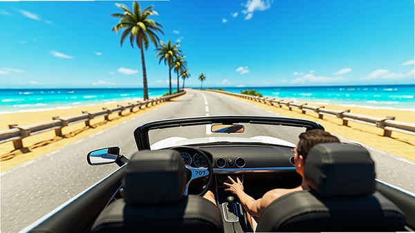 �ҵ��ļ�����������ɳ̲��һ�������ܳ��ں�����·����ʻ��Զ�������������ɫ�󺣣�������������