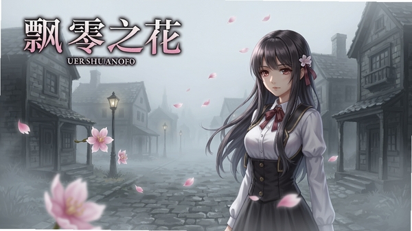 朝雾中飘零之花 游戏主界面 女主角 浓雾小镇 背景 雾中飘零之花 画面 视觉小说