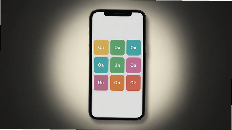 3x3时间管理 app 主界面展示,一个3x3九宫格矩阵,每个格子填充不同颜色代表不同优先级,背景为浅灰色,手机屏幕居中,整体风格扁平化、简洁清晰,画面包含手机边框和阴影,周围有柔和光晕,适配Boogu模型生成