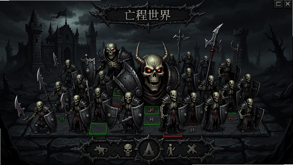 亡灵世界 游戏主界面 亡灵大军 策略战棋 暗黑风格 电脑屏幕截图