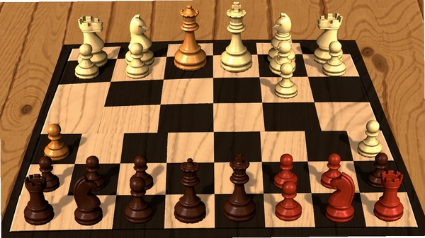大力士棋游戏主界面,棋盘布局,双方棋子对峙,背景为木质纹理,整体风格简洁明快