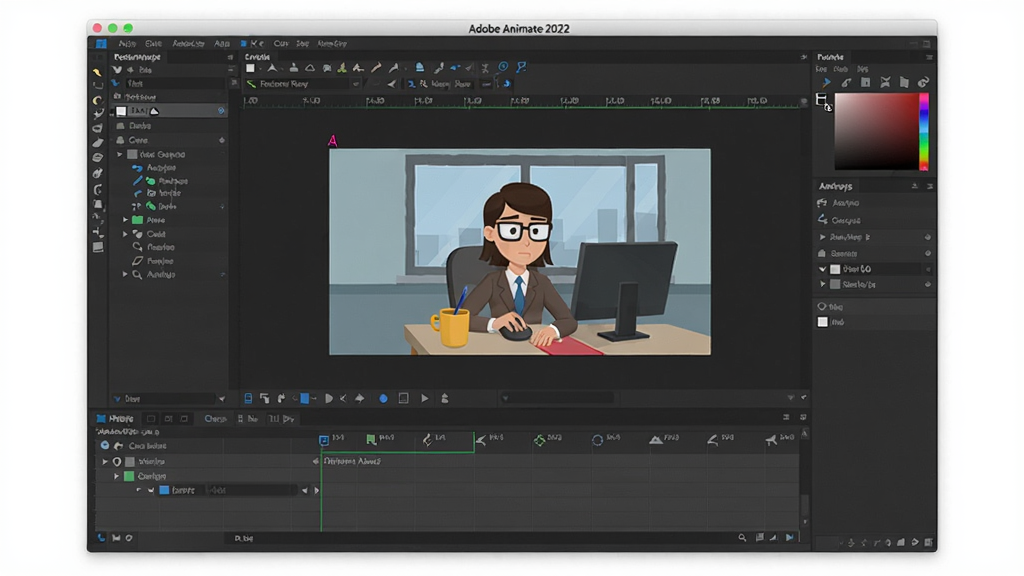 Adobe Animate 2022中文破解版 电脑软件界面 动画制作工具 主窗口