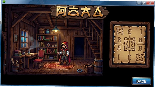 阿扎达电脑版游戏主界面截图,包含阁楼场景和谜题元素