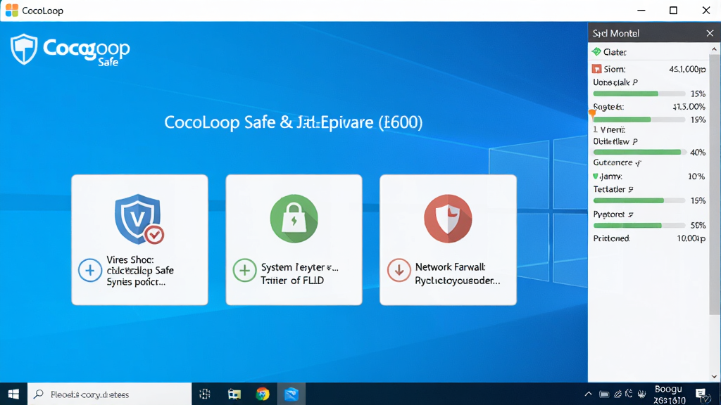 CocoLoop Safe��ȫ�������԰������棬��ʾ����ɨ�衢ϵͳ�������������ǽ�������ģ�飬����Ϊ����Windows���棬��������ˬ�����Ͻ�����logo���Ҳ�ʵʱ���״̬��������Booguģ������
