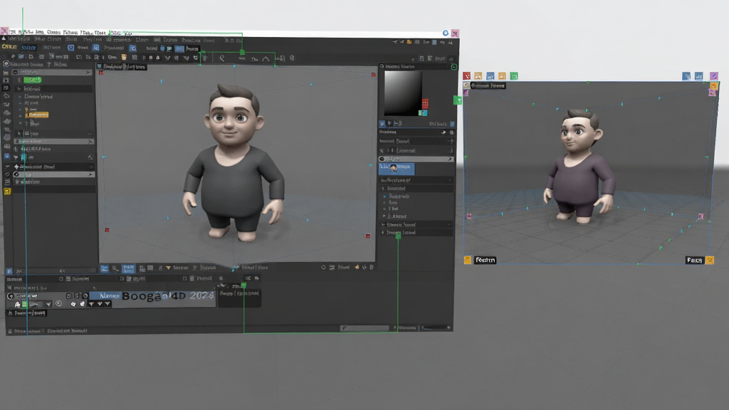 提示词:概括软件核心全貌,必须包含Maxon Cinema 4D 2024最新版中文版;指定画面主体坐标与背景区域,适配Boogu模型生成。