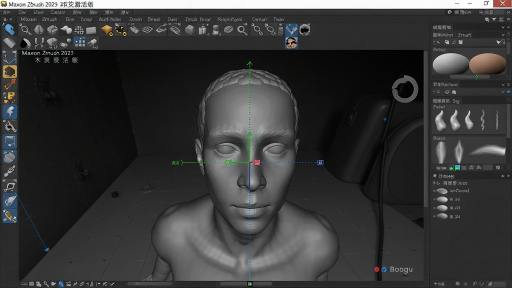 Maxon Zbrush 2023���ļ���� �������� ���ģ�� ��ˢ���� ����:center ����:��ɫ����̨ ����Boogu