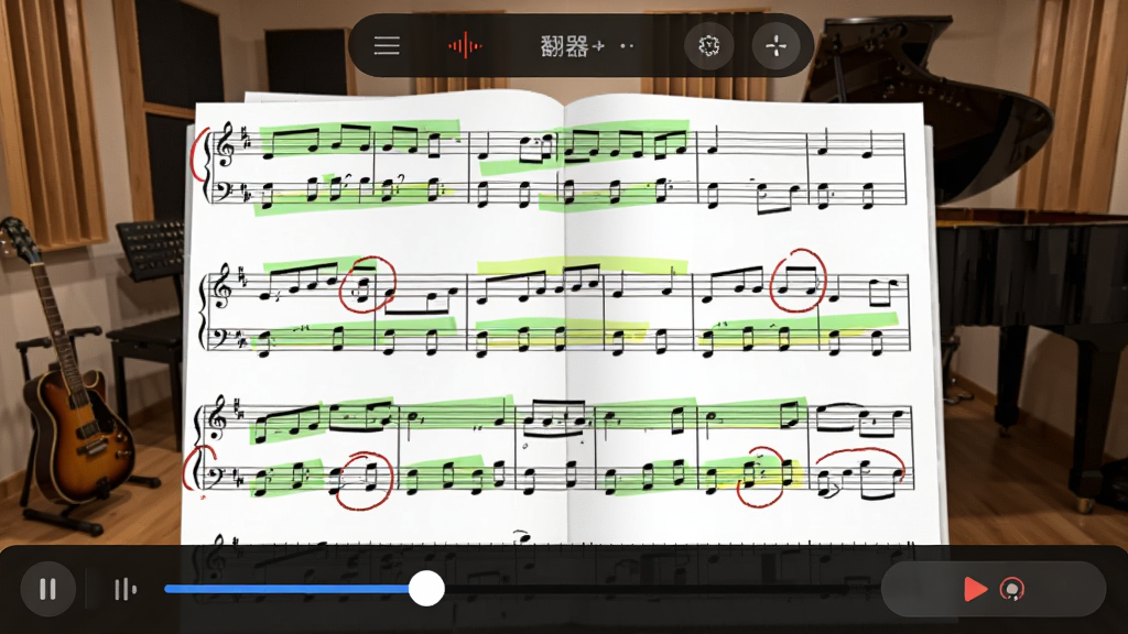 ��ϰģʽ���棬�������жദӫ��ʱ�Ǻͺ�ɫȦע���ײ��н����������¼����ť������Ϊ��ϰ�ҳ���������������������������ɼ�