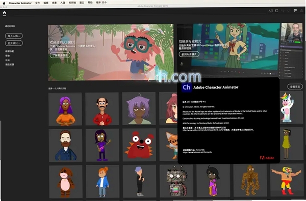 Adobe Character Animator 2025中文直装版运行截图