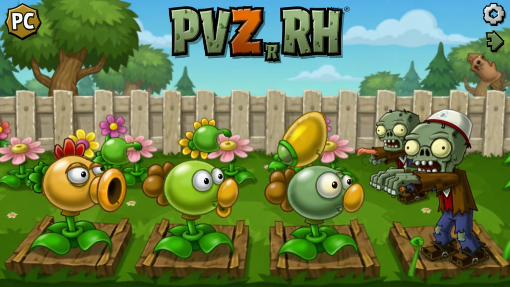 植物大战僵尸融合版PC版(PVZ_RH) 游戏界面 全屏 花园 植物融合 僵尸