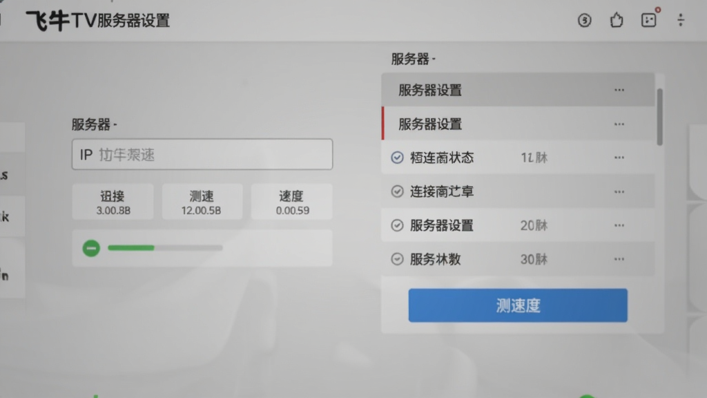 ��ţTV���������ý��棬չʾIP����������״̬������Ϊ����ҳ���з������б��Ͳ��ٰ�ť������������