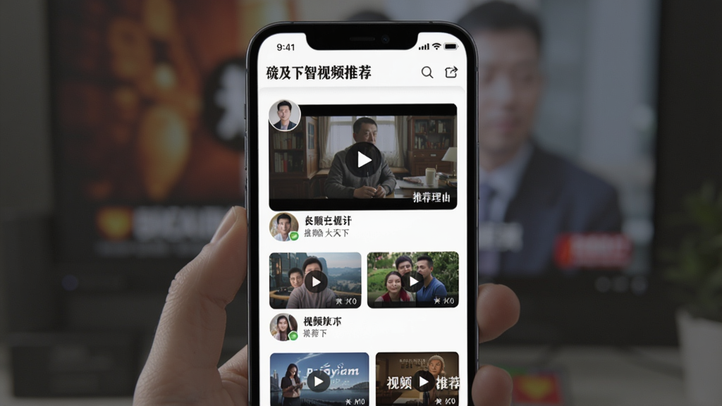 ��Ƶ�����������Ƽ����棬�ֻ���Ļ��չʾ���Ի��Ƽ��б�����������������Ƶ��Ƭ���û�ͷ����Ƽ����ɱ�ǩ������ģ��������ͻ�����ݣ���ͼģ��
