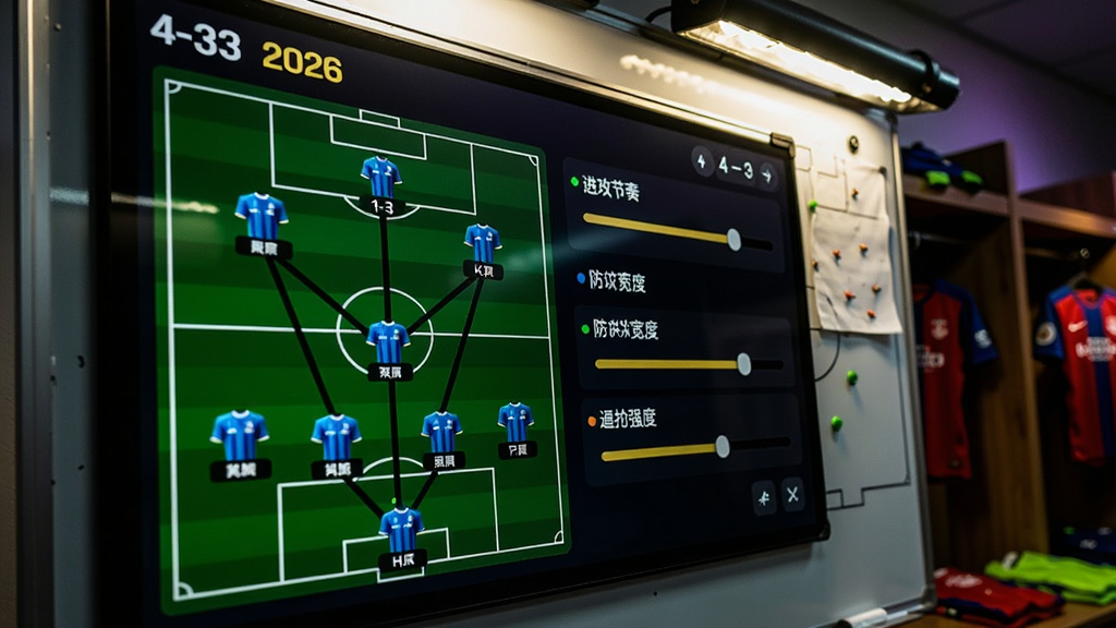 ������ֲ�����2026ս�������д����Ļ��ʾ4-3-3��������ͼ����Աλ�ÿ��϶����Ҳ��л�����ƽ������ࡢ���ؿ��ȡ�����ǿ�ȵȣ�����Ϊ������ս���壬�ƹ�۽���ɫ�ʶԱ�������