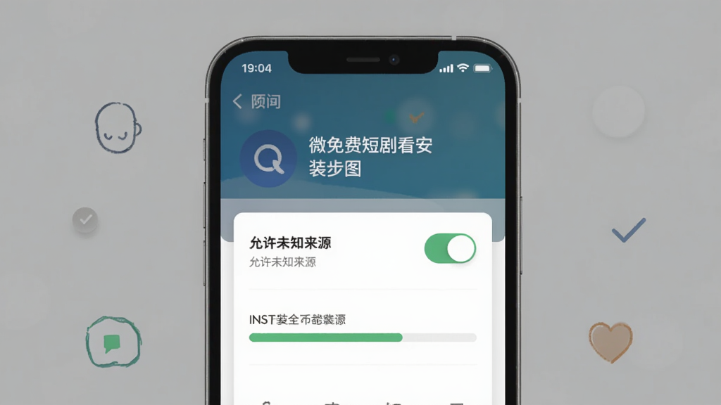 ΢��Ѷ̾翴��װ����ʾ��ͼ������չʾ�ֻ���Ļ�ϵİ�װ���棬�С�����δ֪��Դ���Ŀ��أ��Լ���װ��������������࣬ǿ����ȫ��װ