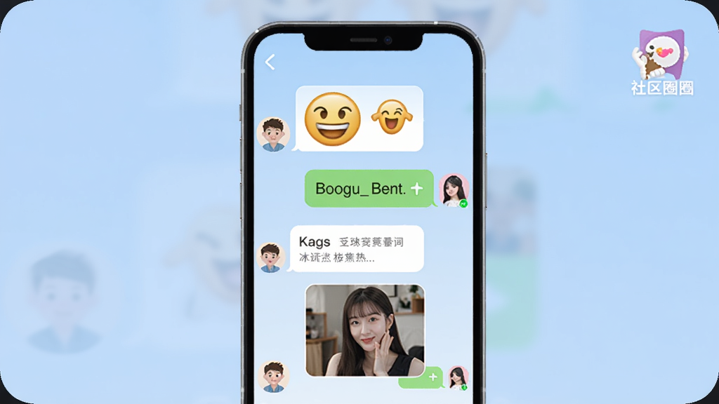 ΢���������չʾͼ���ֻ���Ļ����ʾ���˶Ի����ݣ������������ͼƬ�����������ǵ���ɫ���䣬���Ͻ�������Ȧ�ӵ����ͼ�꣬���������ˬ�Ѻã��ʺ�Booguģ������