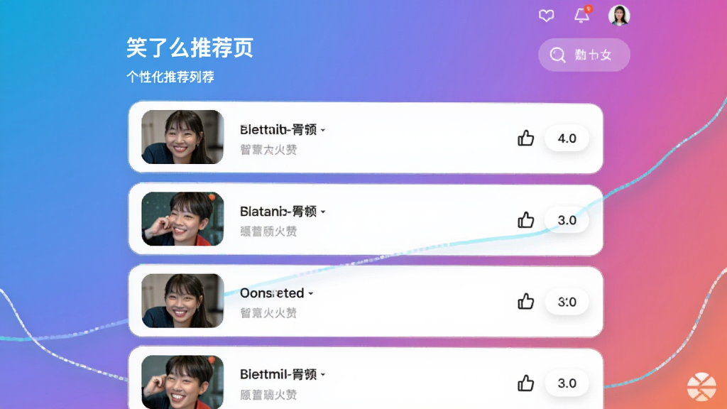 Ц��ô�Ƽ�ҳ�棬չʾ���Ի��Ƽ��б���ÿ����Ŀ�б��⡢����ͼ�͵���������������ɫ�������ִ�����