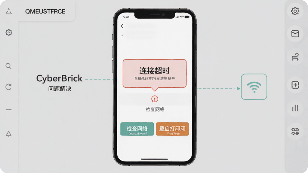 CyberBrick������ʾ��ͼ���ֻ���Ļ��ʾ������ʾ�����ӳ�ʱ�����·��м�������������ӡ����ť������Ϊǳ��ɫ��������